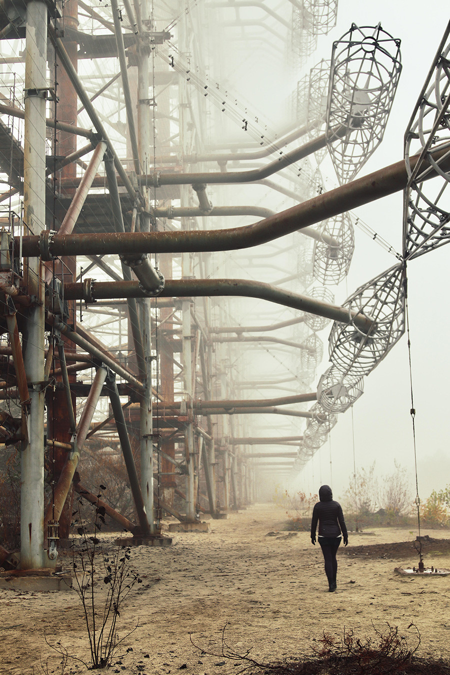 Ehemaliges Duga-Militärradarsystem in der Sperrzone von Tschernobyl.