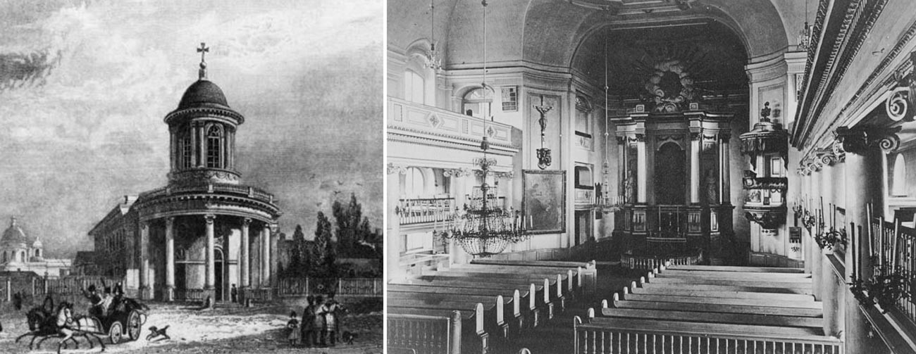 La Iglesia de Santa Ana en 1834 y a finales del siglo XIX.
