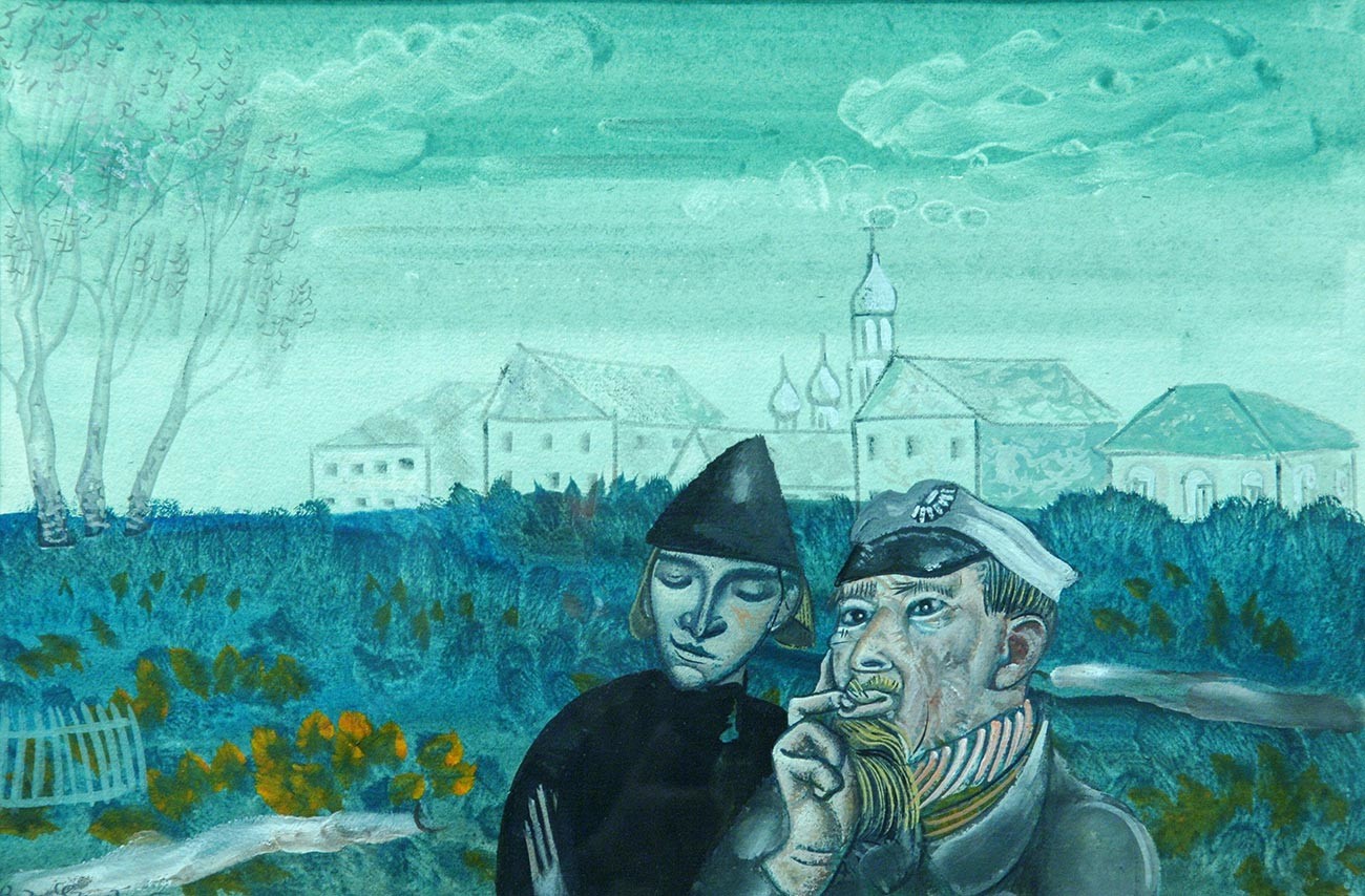 Illustration to 'The Brothers Karamazov', by Boris Grigoriev.