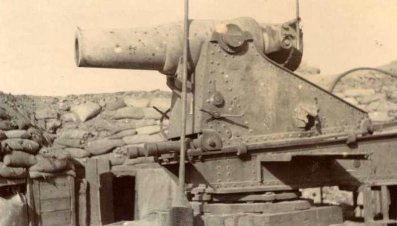 Mortero ruso M1877de 299 mm capturado por los japoneses en Port Arthur.
