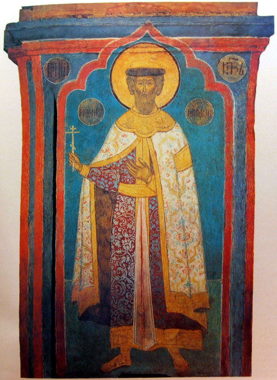 Saint Alexandre Nesvki, fresque de la cathédrale de l’Archange-Saint-Michel, Kremlin de Moscou