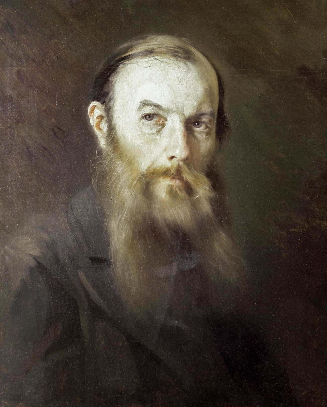 Reproduktion des Porträts von Fjodor Dostojewski von M. Schtscherbatow.