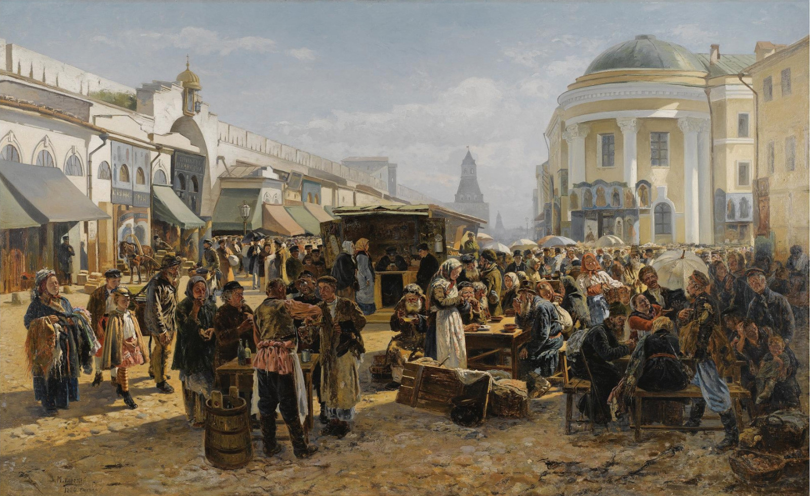 Vladimir Makovski. Un marché aux puces à Moscou, 1880
