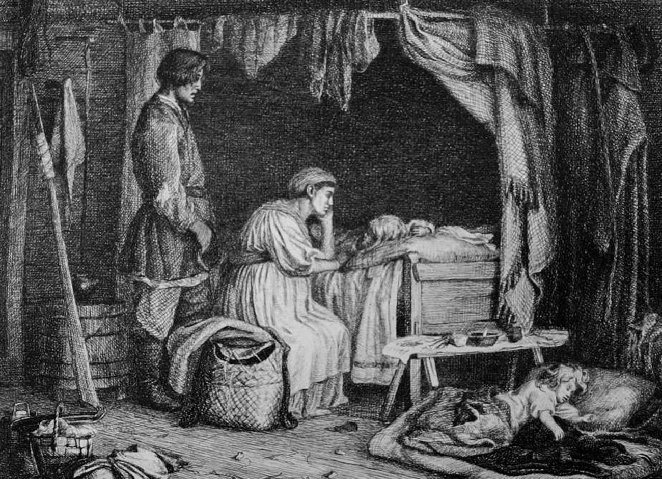 Most peasant families in Russia were excruciatingly poor. Many children were born, but many died in infancy. 