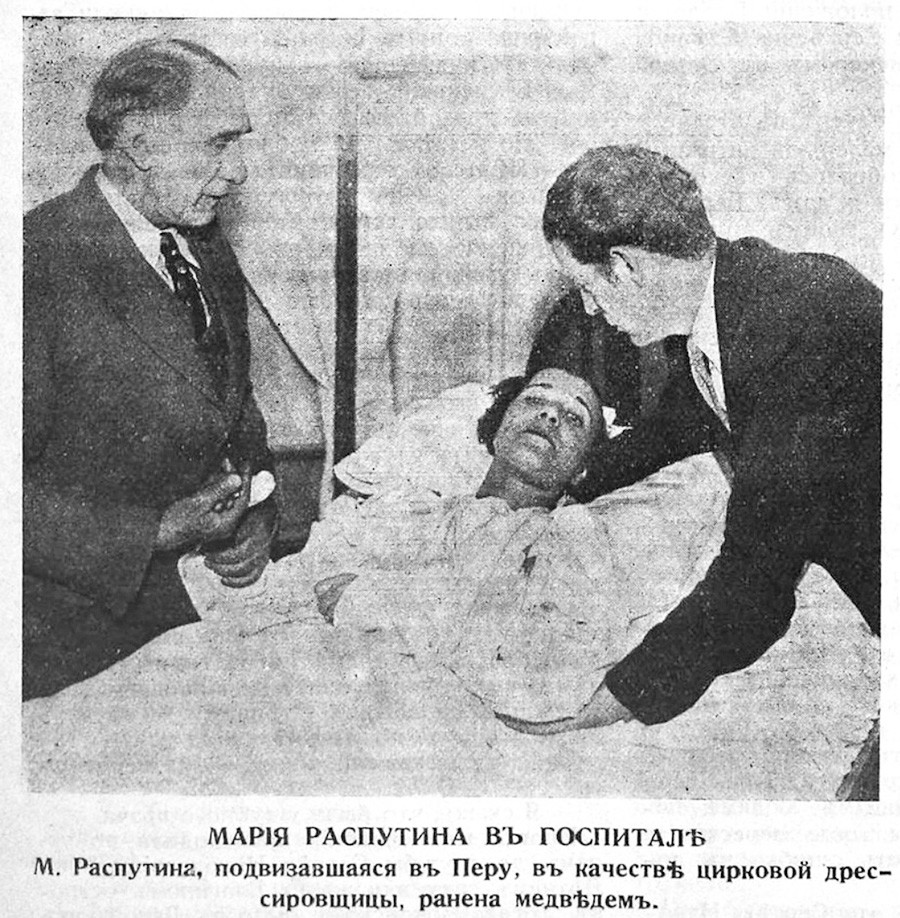 Marija Rasputina poslije napada medvjeda
