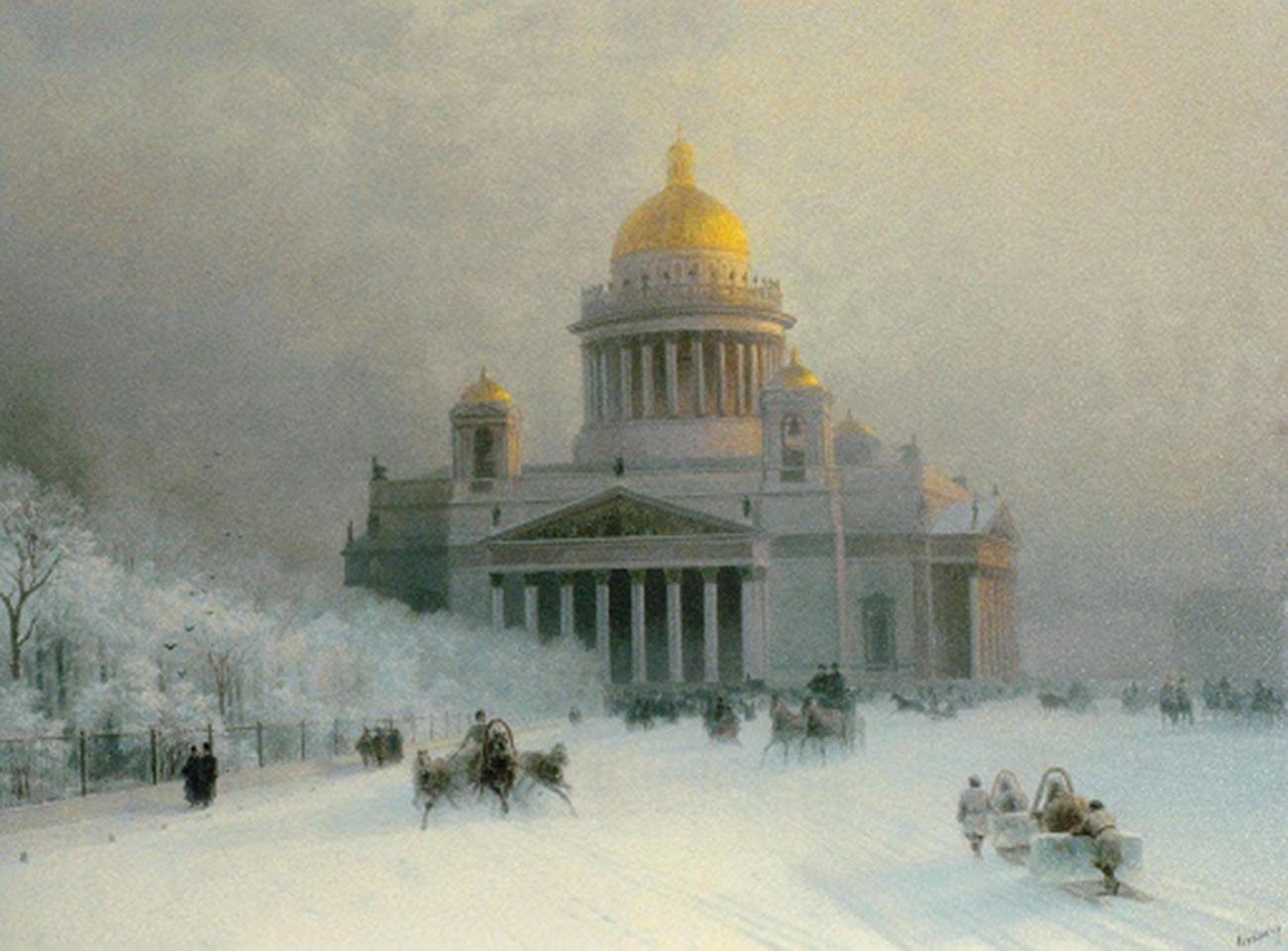 酷寒の日の聖イサアク大聖堂、1891年