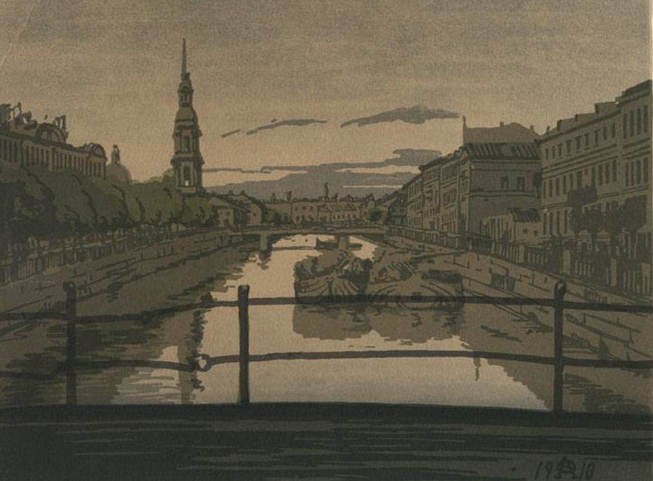 ペテルブルクのクリュコフ運河、1910年