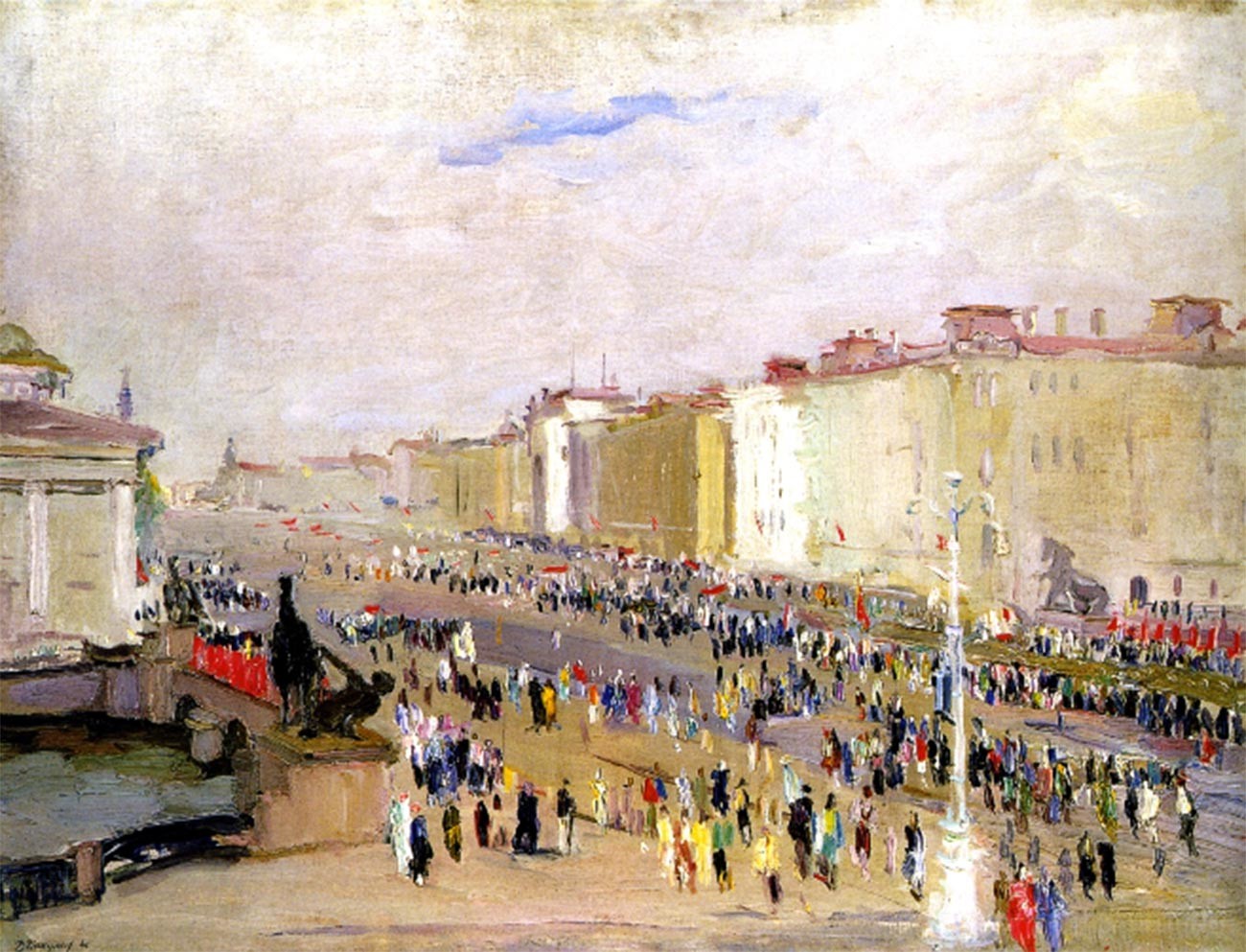 Perspective Nevski lors d'une célébration, le 9 juillet 1945
