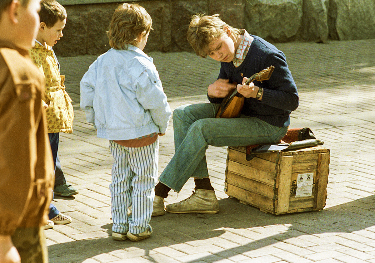 Un musicien de rue à Moscou

