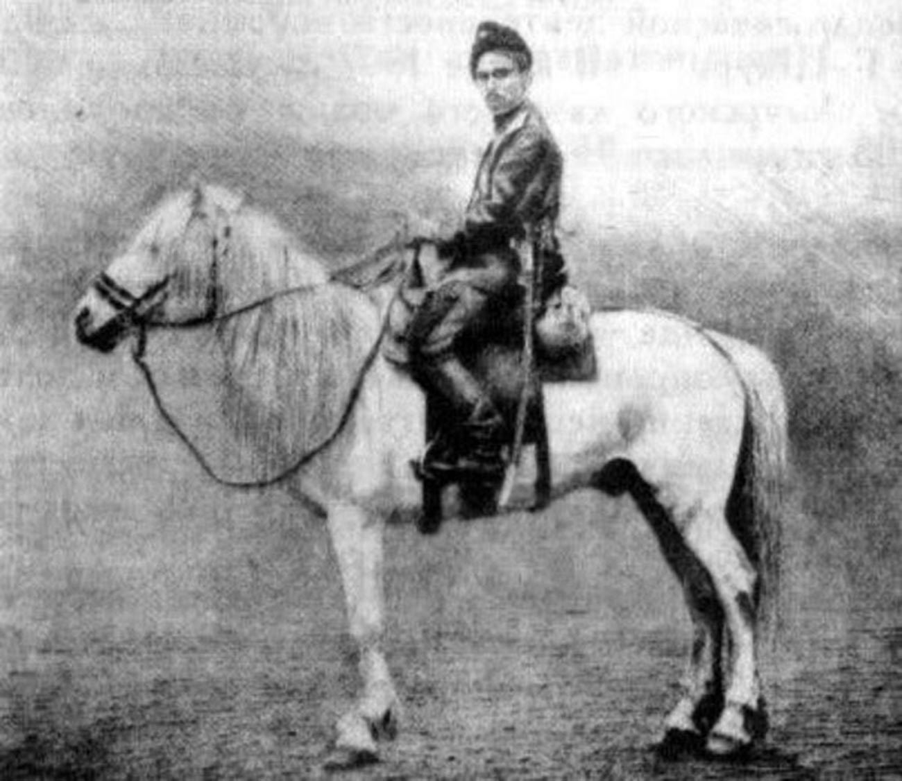 Peshkov on his horse.