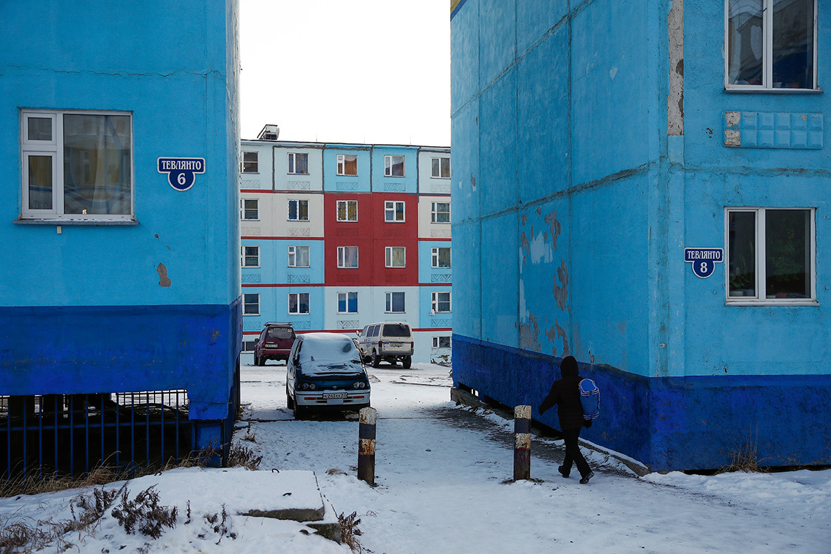 Quartiere residenziale nella città di Anadyr, in Chukotka