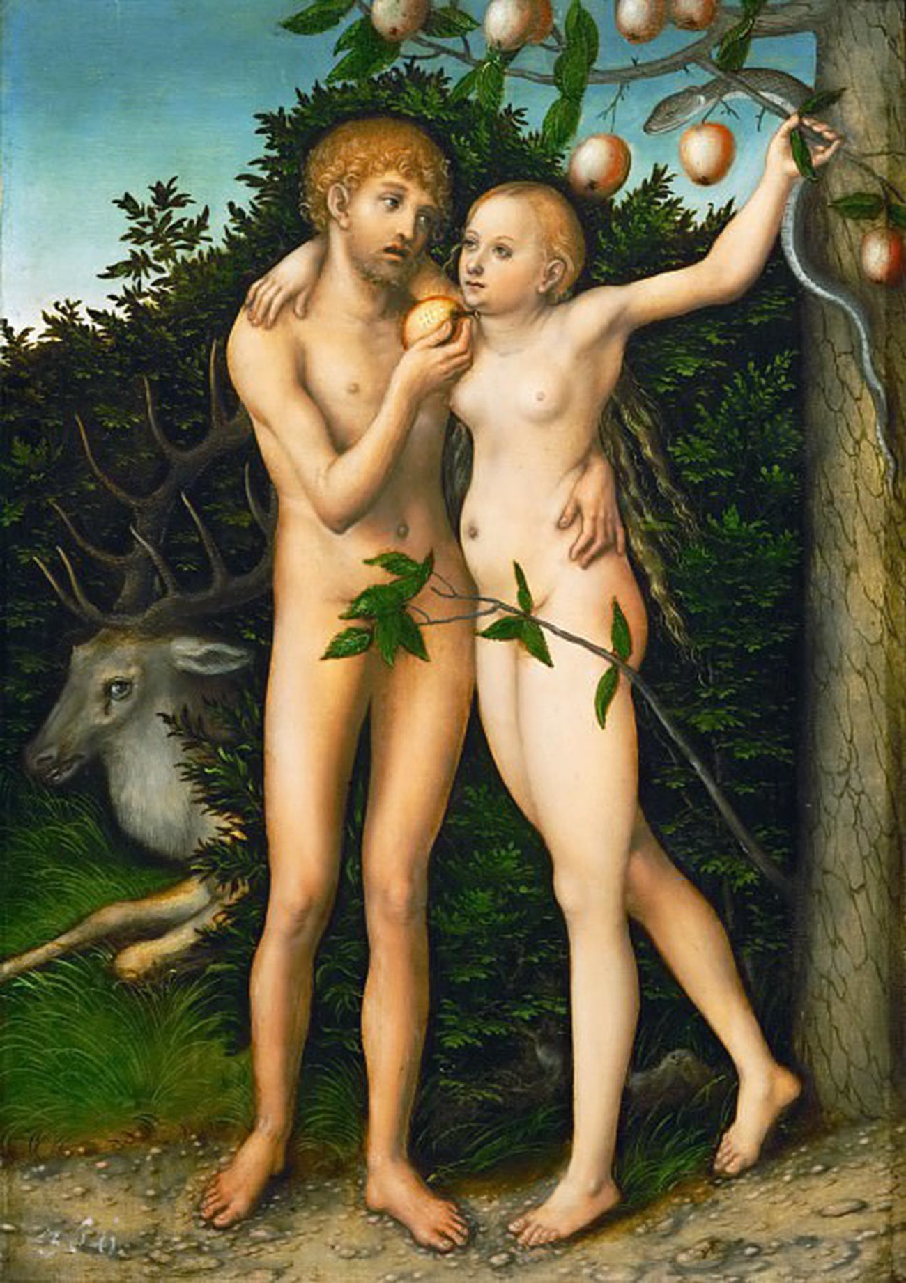 Лукас Кранах. Адам и Ева / Грехопадение. 1537