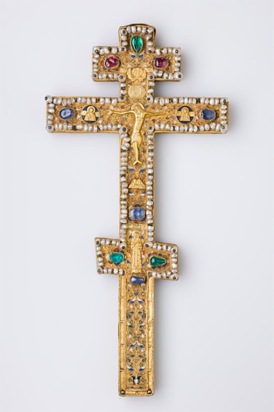Croix d'autel, seconde moitié du XVIIe siècle. Contribution du tsar Boris Godounov au monastère Tchoudov (détruit en 1932), en 1599