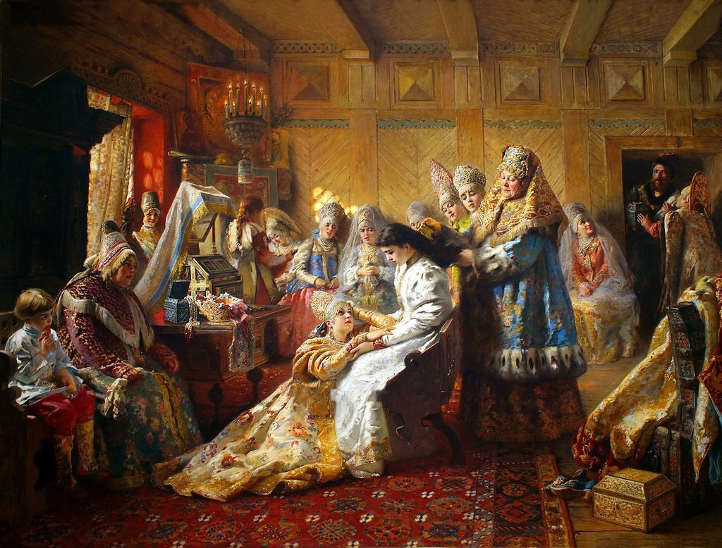 „Brautkleidung“ von Konstantin Makowski, 1890.