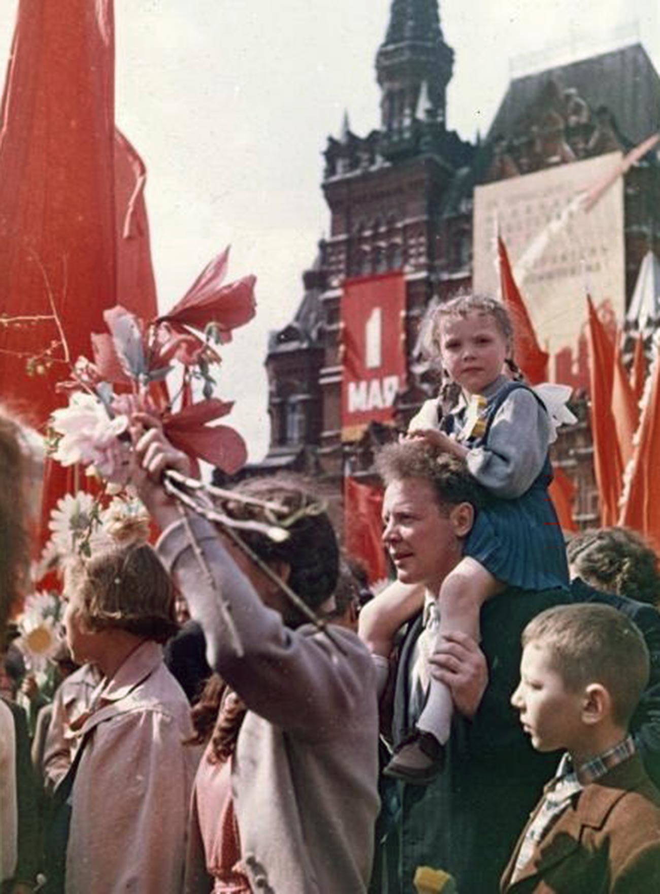 Demonstration am 1. Mai auf dem Roten Platz, 1954.