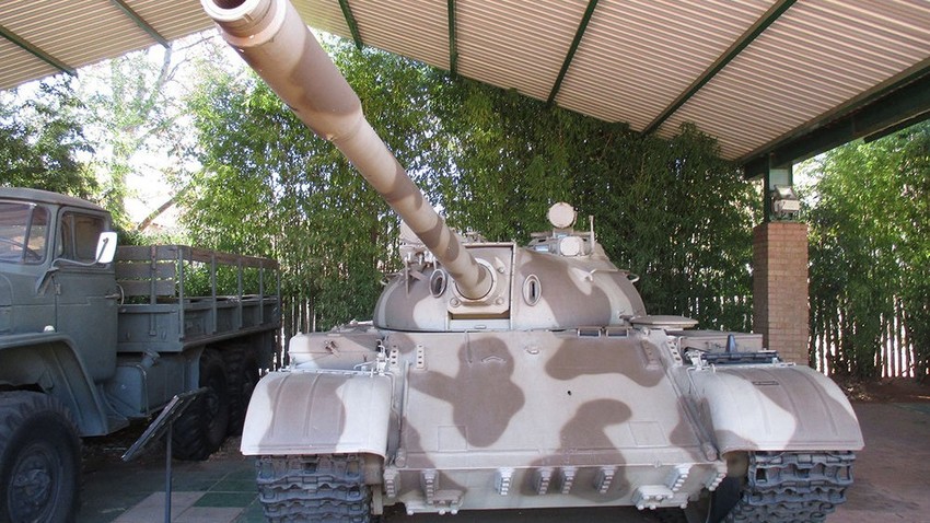 El tanque T-55 en el Museo Nacional de Historia Militar de Sudáfrica, en Johannesburgo.