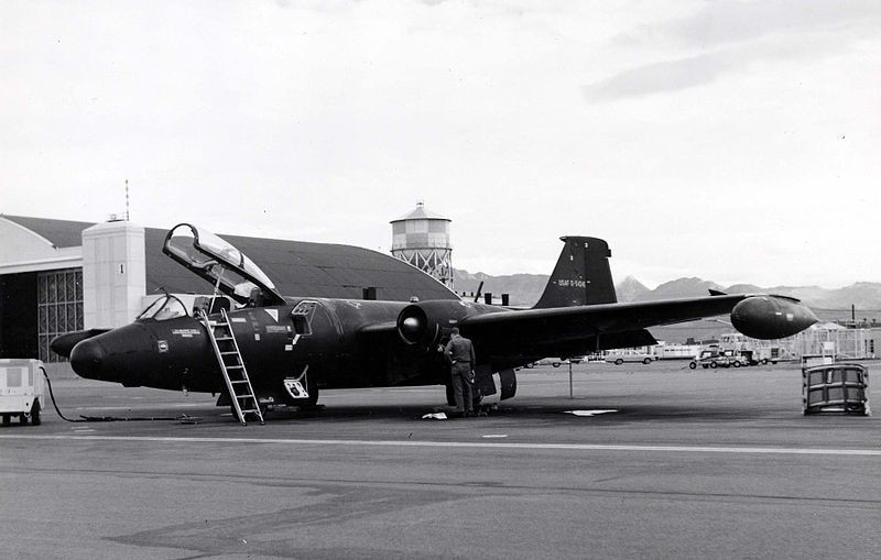 Martin RB-57E. Vista frontal tomada el 14 de agosto de 1967