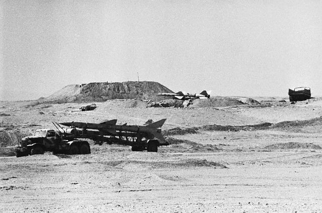 Misiles egipcios en transportes en el Sinaí durante la guerra árabe-israelí (1973)