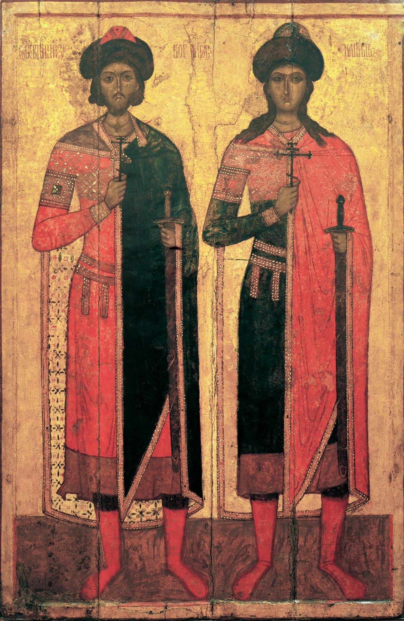 Светите князе Борис и Глеб, около средата на XIV в.