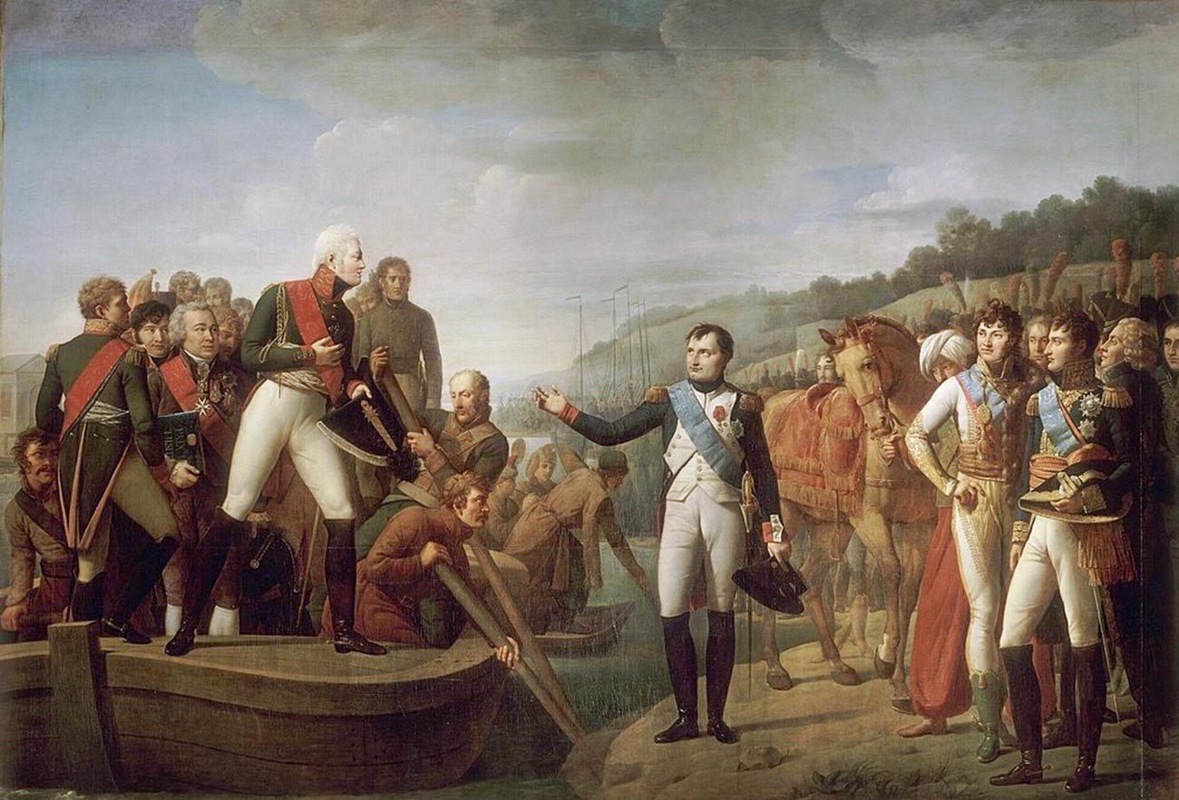 Adieux de Napoléon et d'Alexandre après la paix de Tilsit