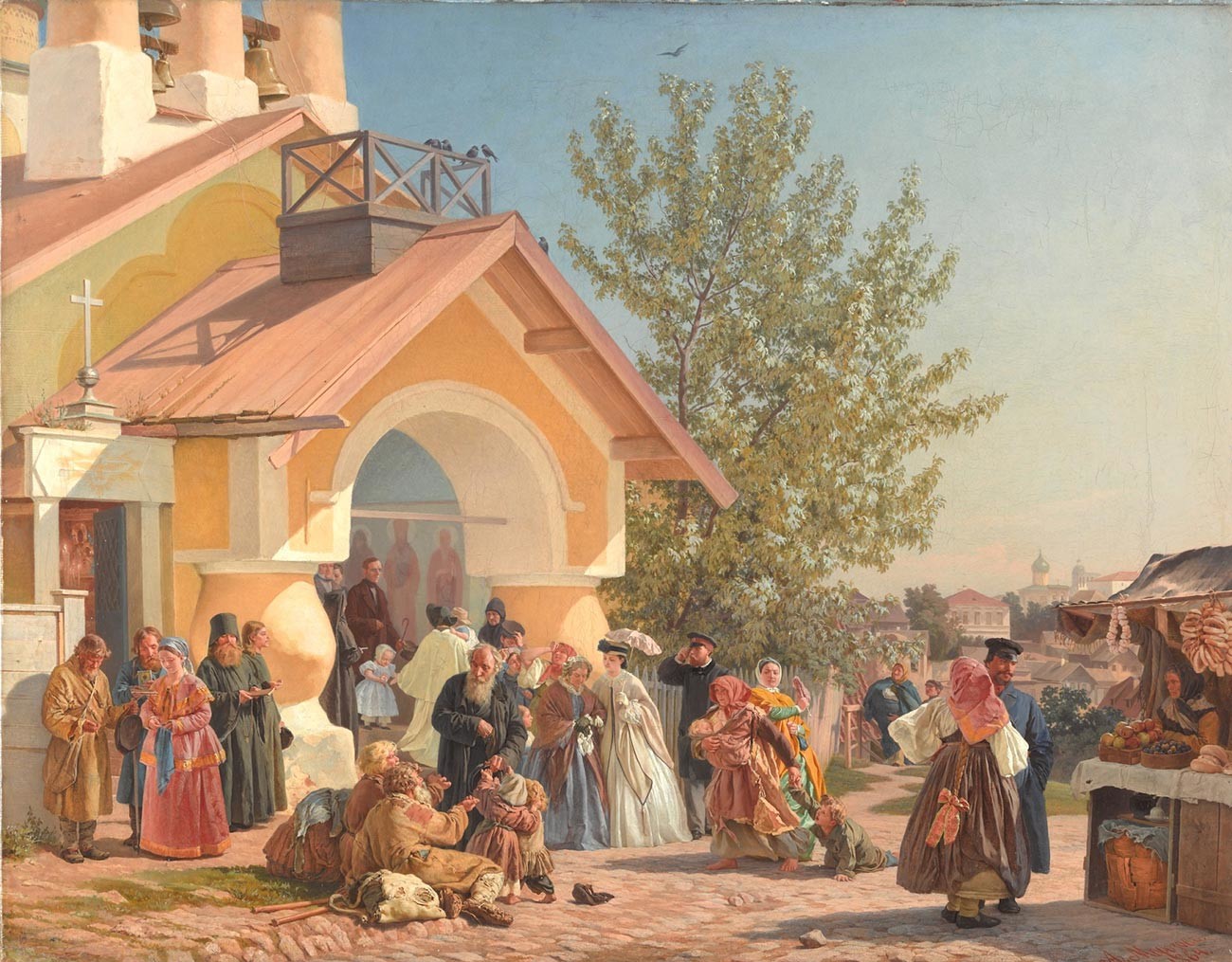 プスコフの教会の出口、1864年