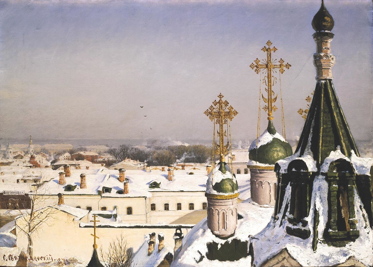 モスクワ絵画学校の窓からの景色、1878年