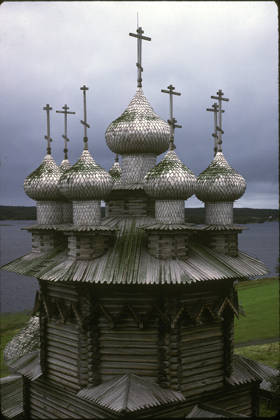  Church of the Intercession, upper structure. Northwest view taken from bell tower. July 18, 1988