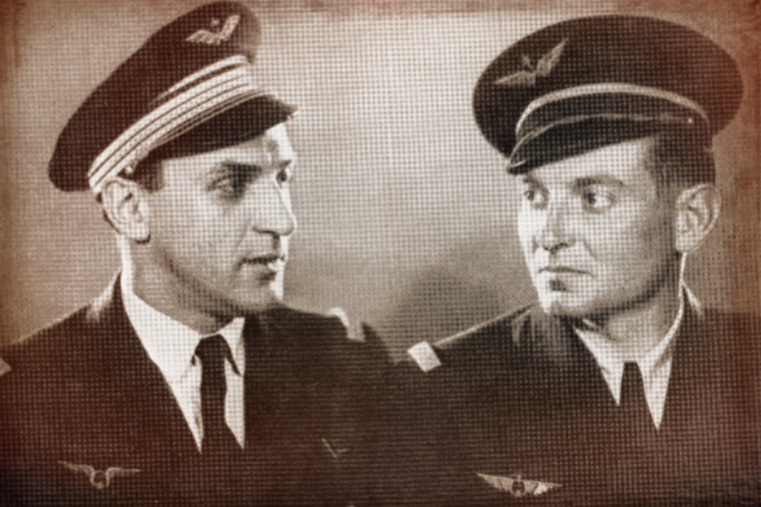Albert Mirlesse et le pilote du régiment Normandie-Niémen, Albert Durand. Moscou, 1943