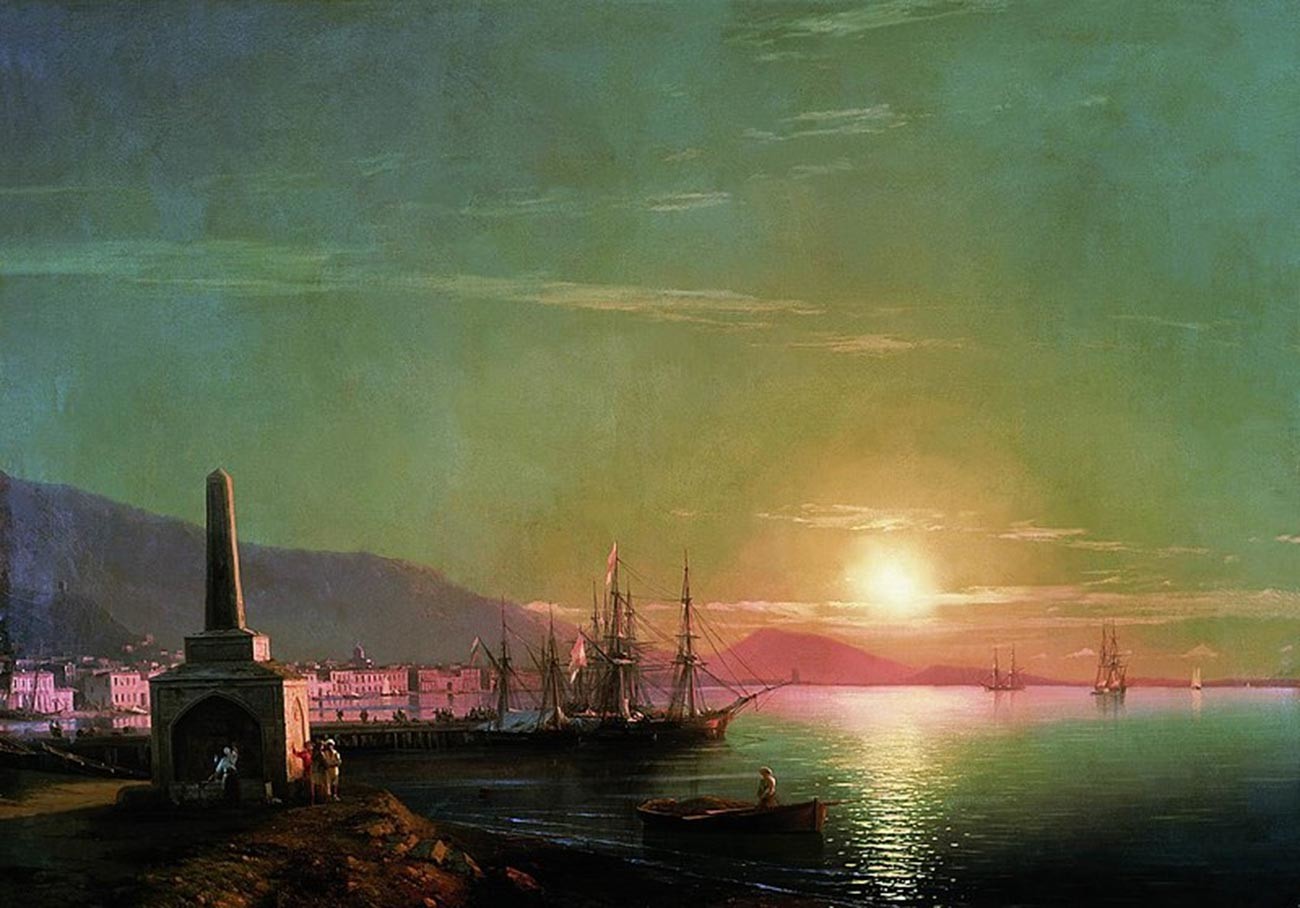 Ivan Aïvazovski. Lever de soleil à Théodosie. 1855