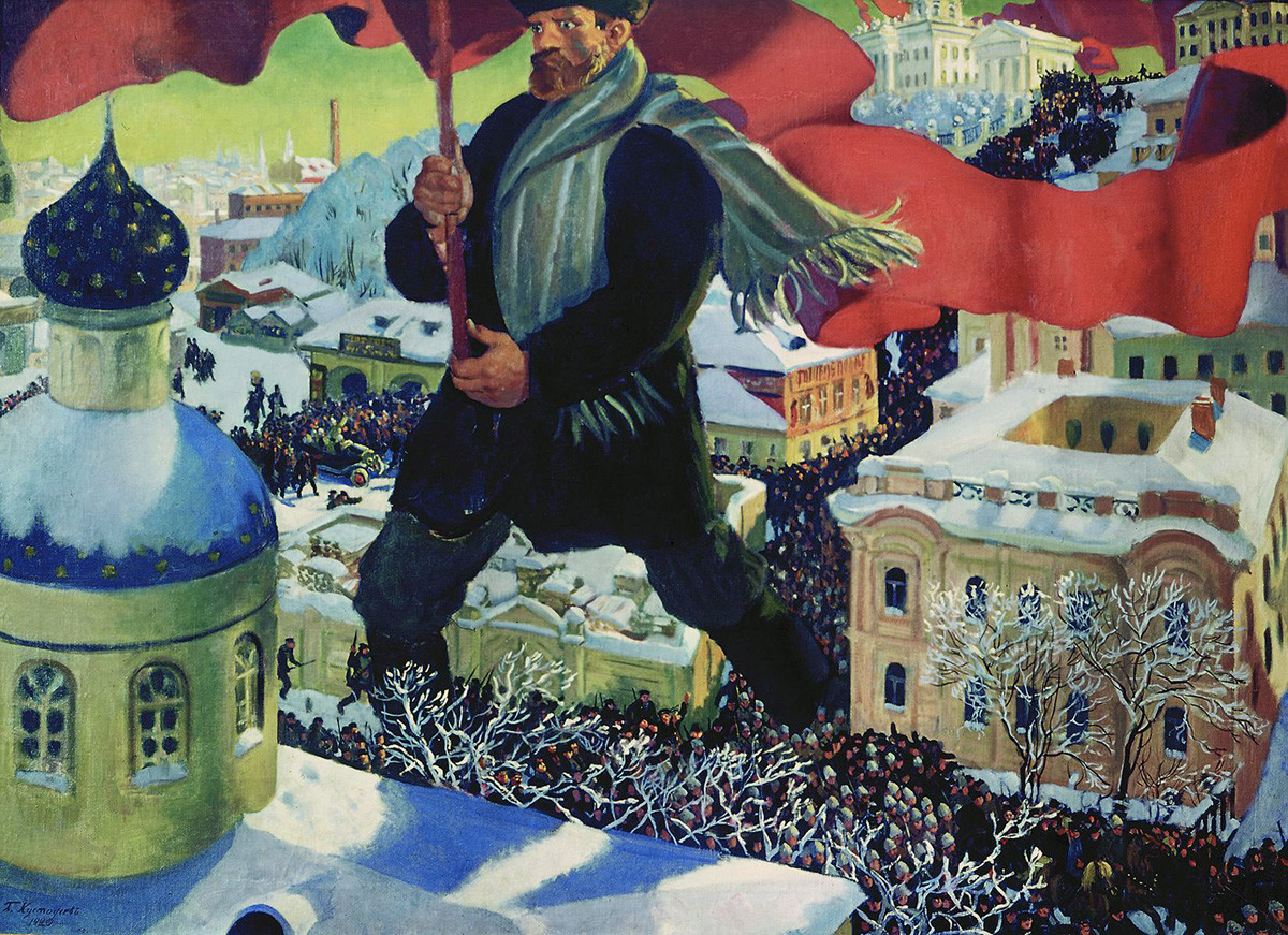 Boris Kustodijew. Der Bolschewik, 1920.