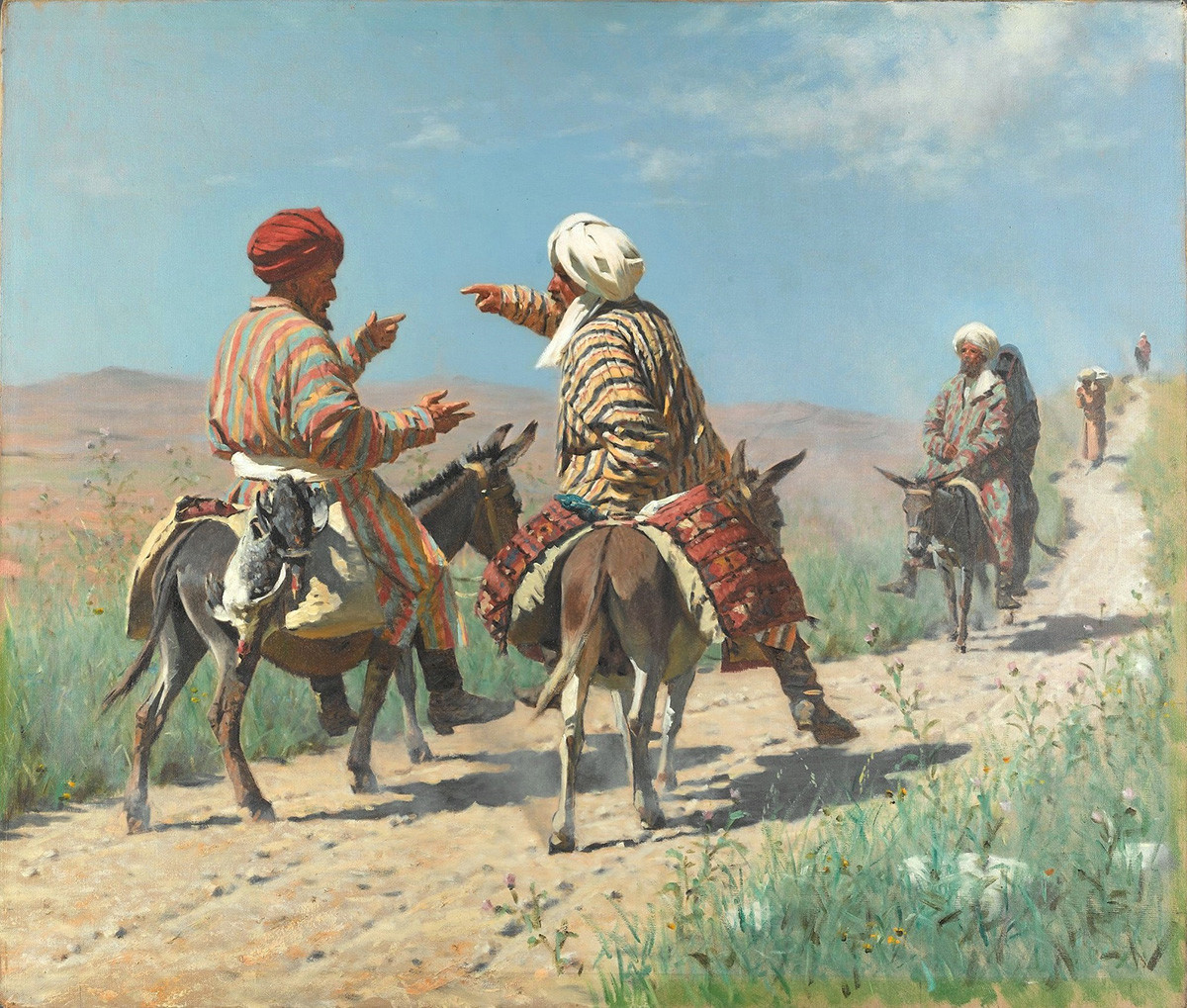 Le mollah Rahim et le mollah Kerim en route pour le bazar se querellent, 1873