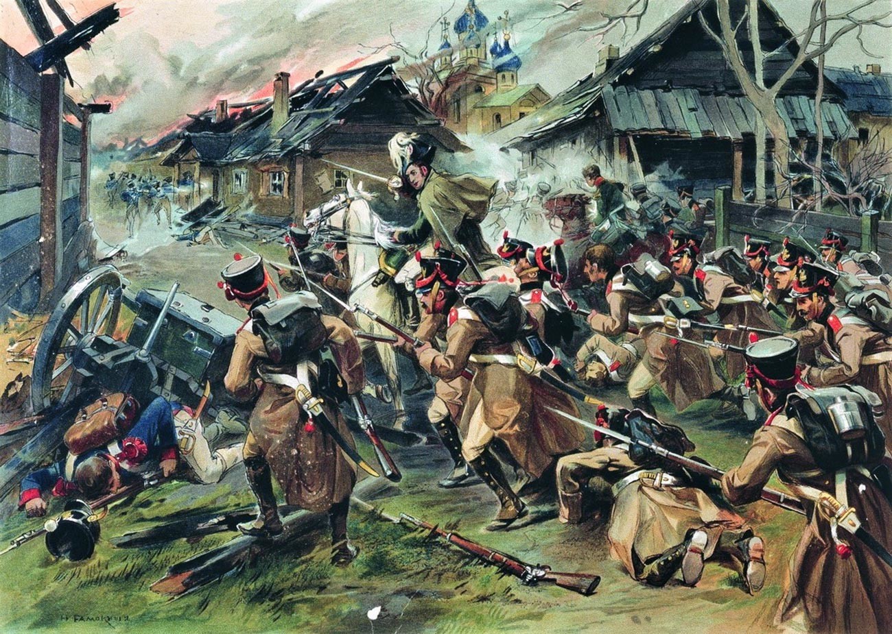Batalla de Maloyaroslavets, el 24 de octubre de 1812.
