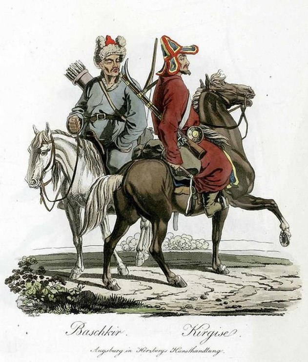 Parmi les cavaliers des steppes de l'armée russe comptaient également les Kirghizes.