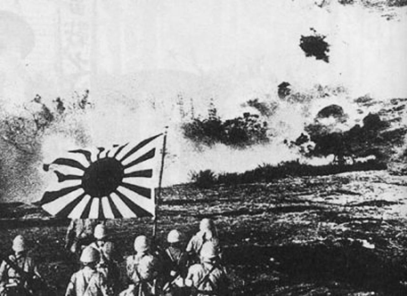 Японская десантная группа во время Кантонской операции.