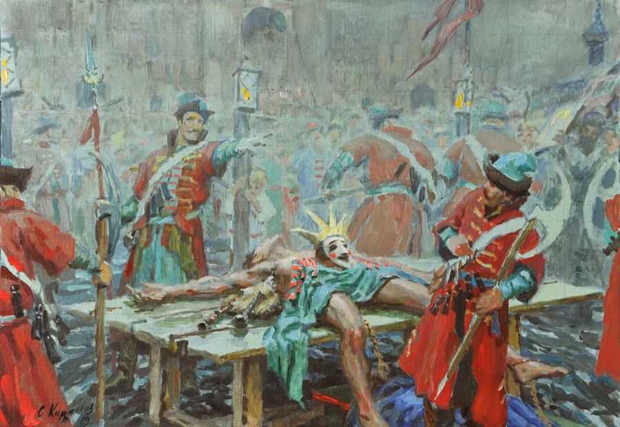 Skizze für das Gemälde „Zeit der Wirren. Falscher Dmitri I.“ von Sergei Kirillow.