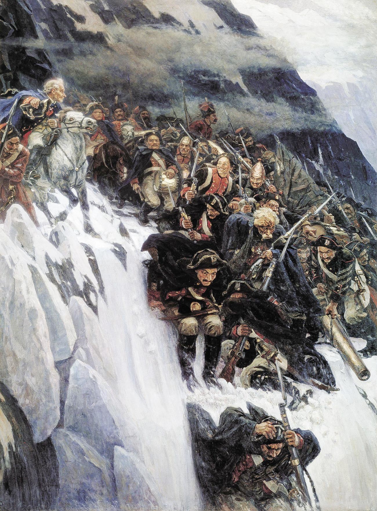 Suvorov crossing the Alps in 1799.