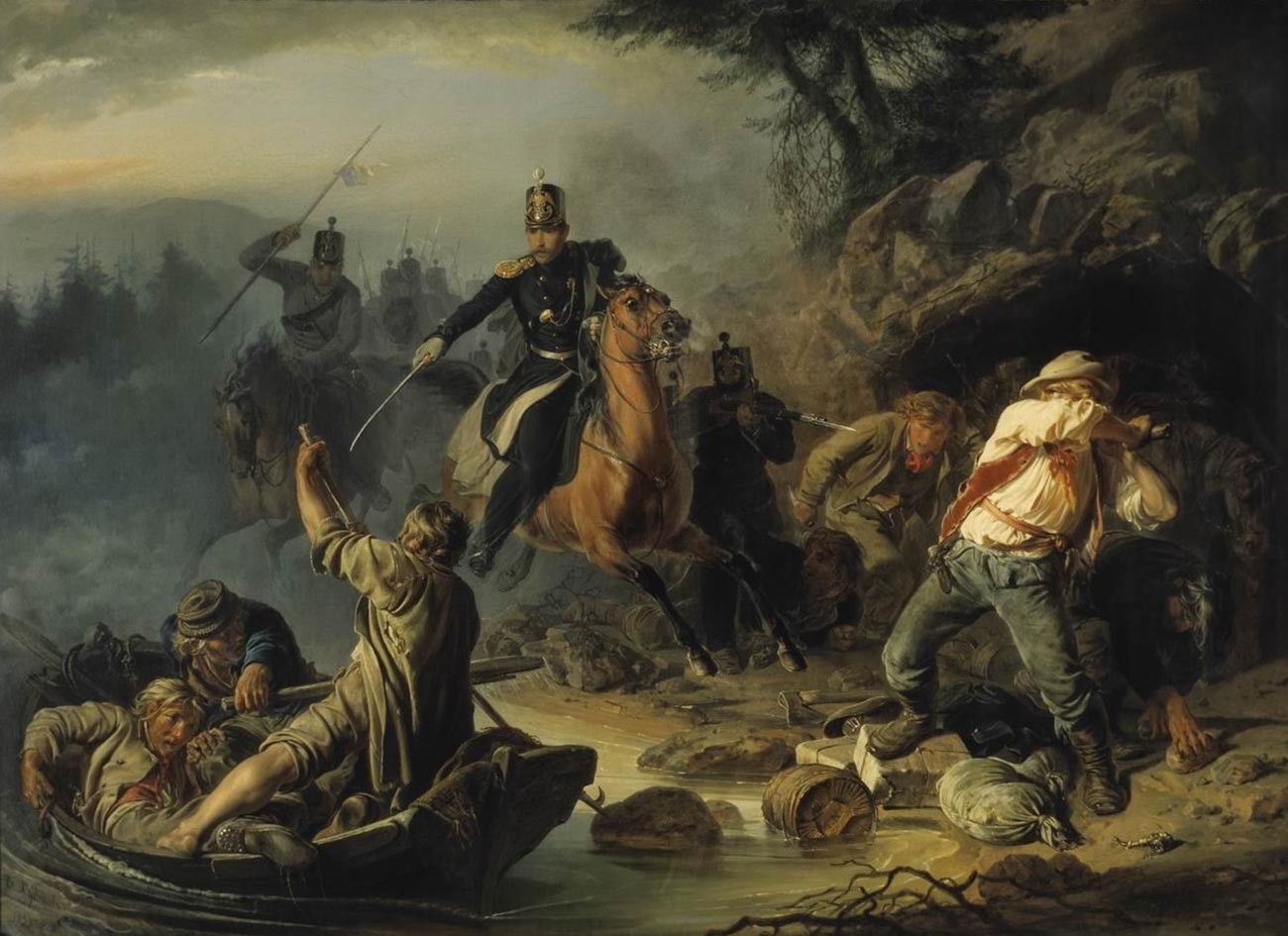 Vasily Khudyakov. Skirmish with Finnish Smugglers 