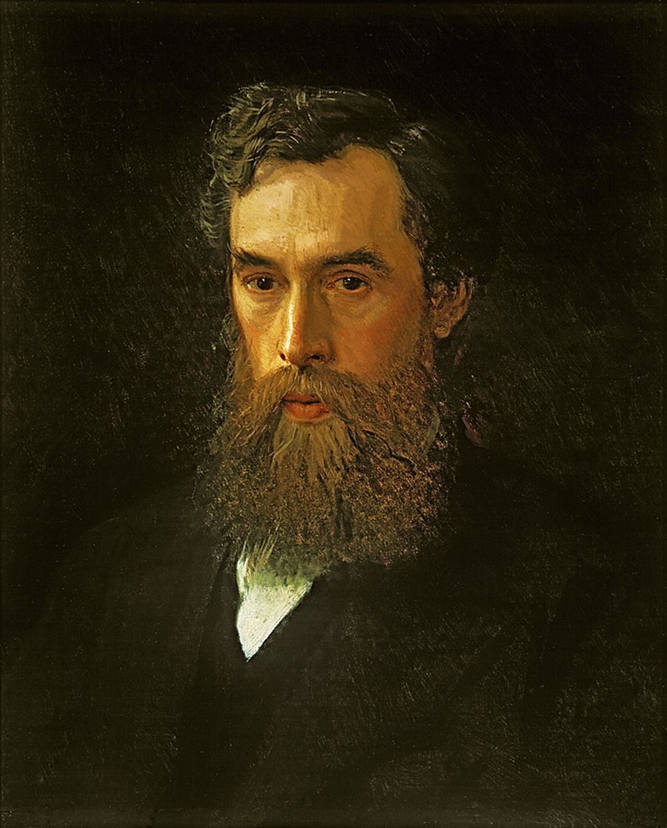 Porträt des Sammlers und Gründers der Galerie Pawel Tretjakow von Iwan Kramskoi 