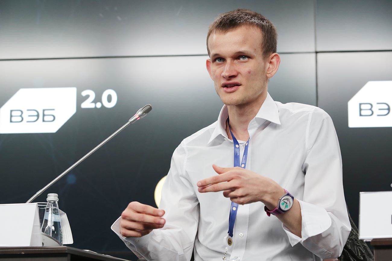 Il fondatore di Ethereum, Vitalik Buterin, durante la sessione 