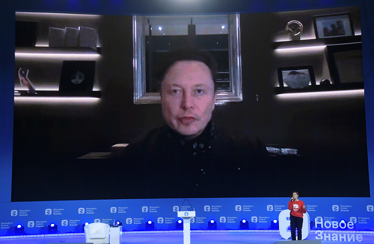 Discours de Musk au forum en vidéoconférence