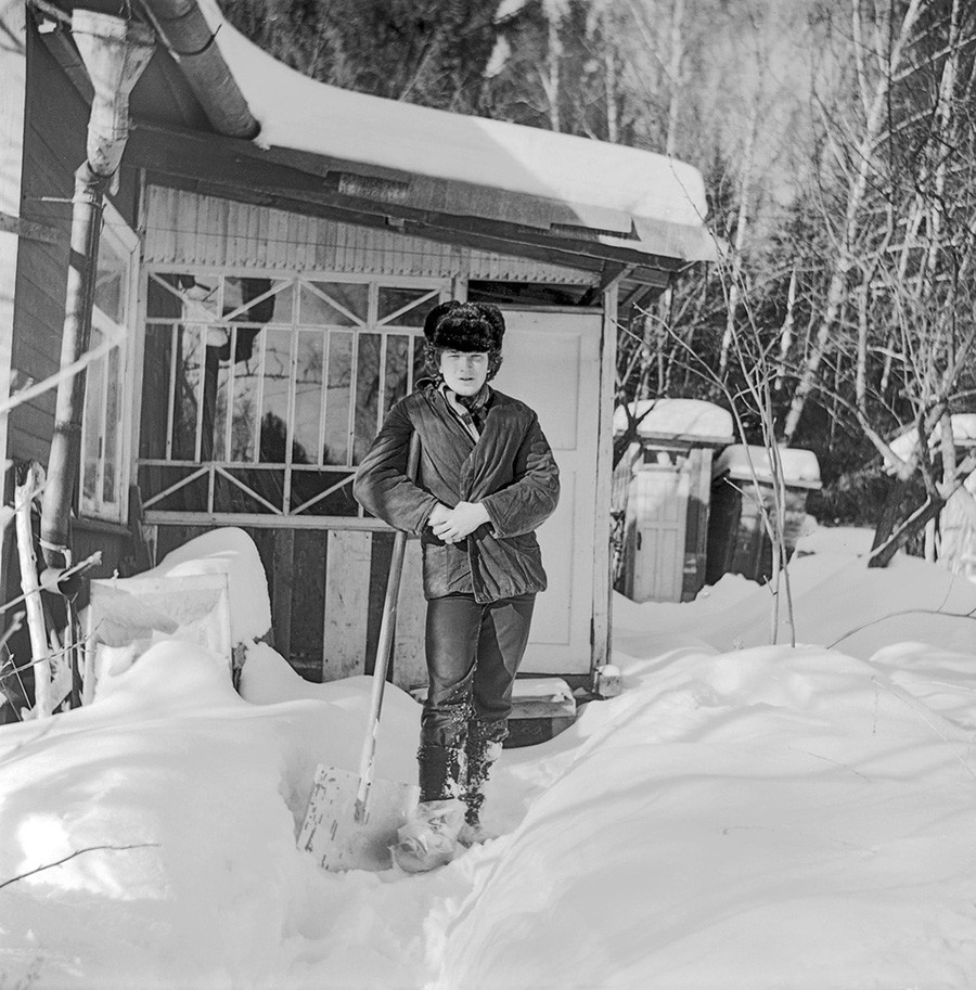 Clearing snow at the dacha