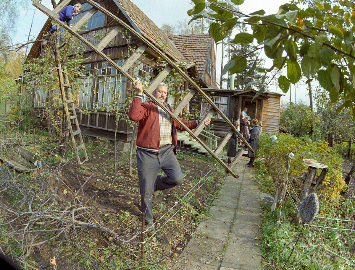 Domestic chores at the dacha