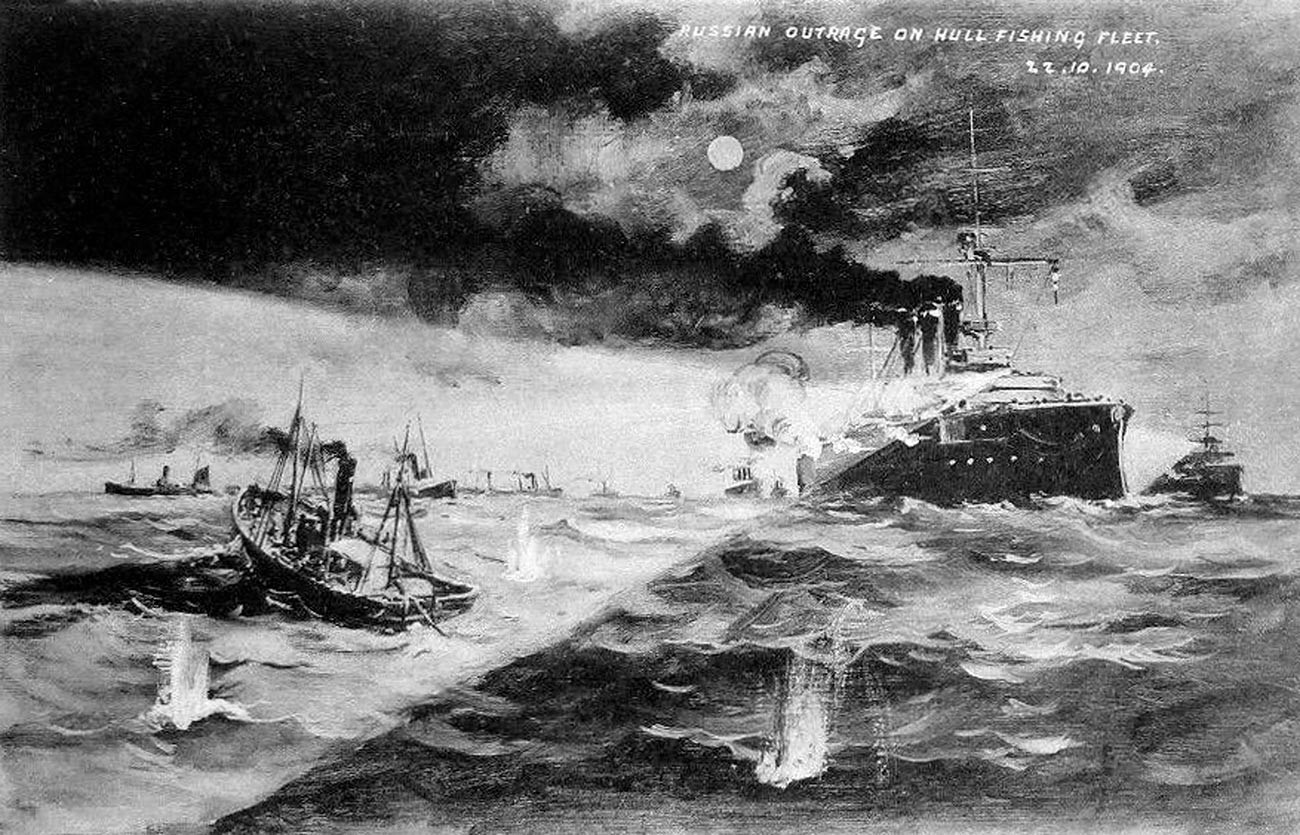 La flotte russe attaque les chalutiers britanniques.