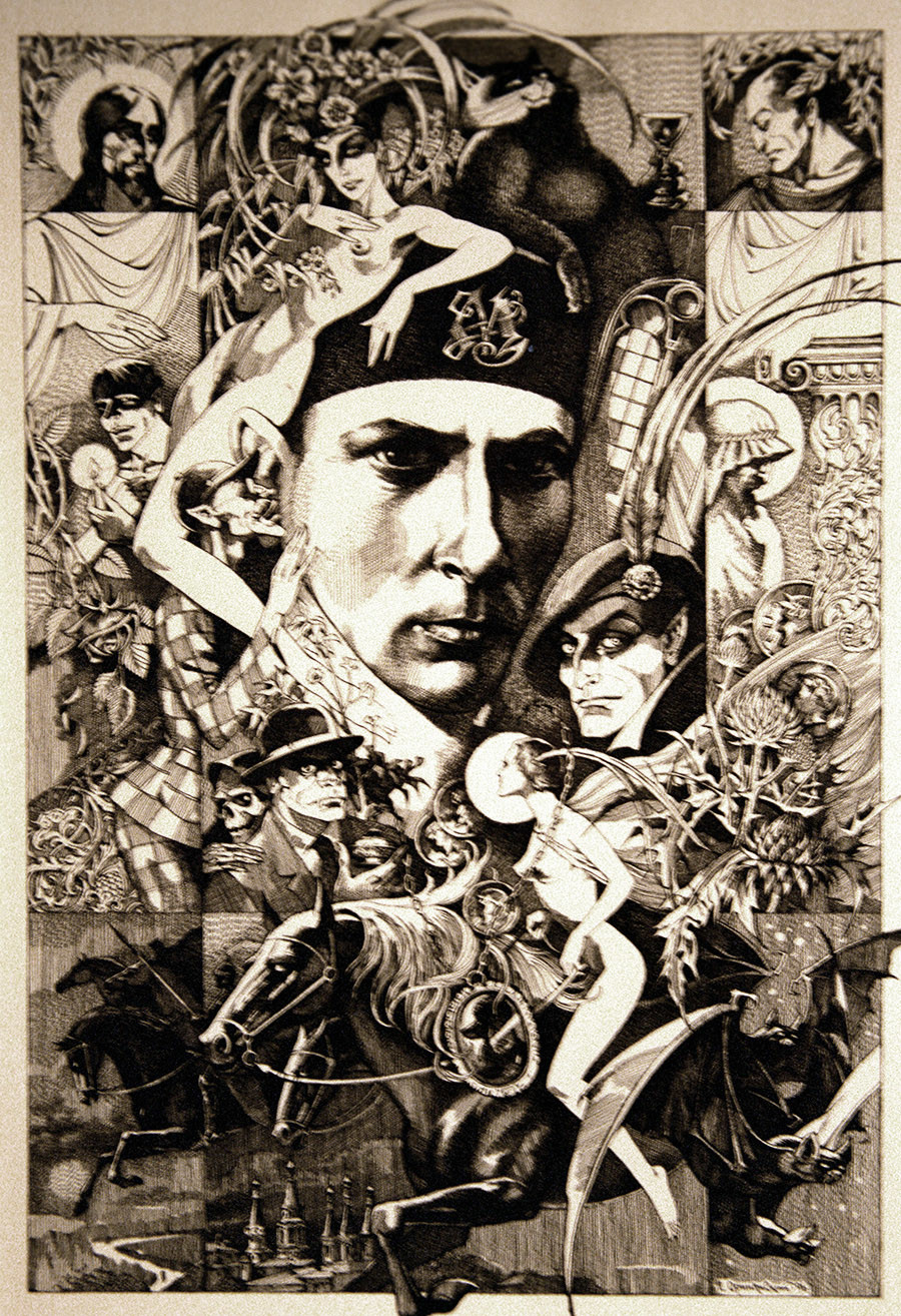 Eine Illustration zu „Der Meister und Margarita “ von Pawel Orinjanski.