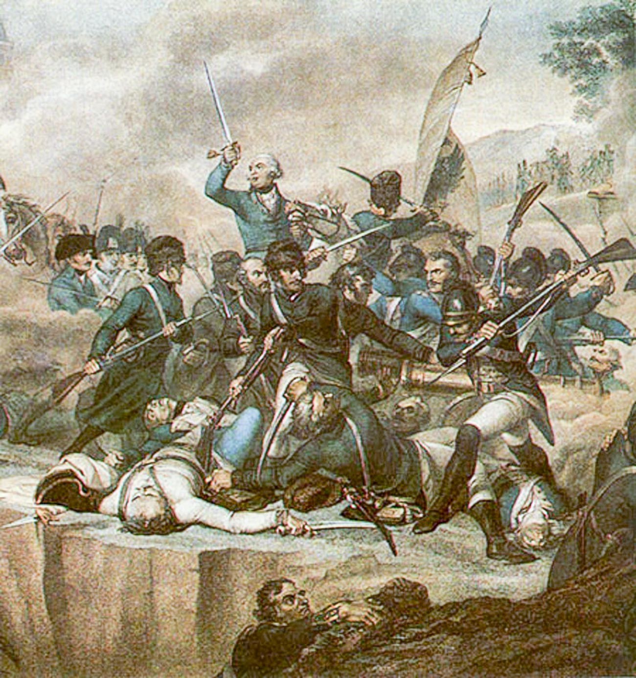 Jenderal Suvorov dalam pertempuran di tepi Sungai Adda pada 27 April 1799.