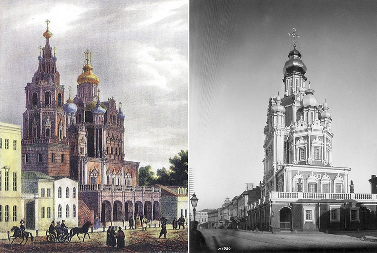 Cerkev Marijinega vnebovzetja. Litografija O. Kadolj 1825//Uspenska cerkev, 1883
