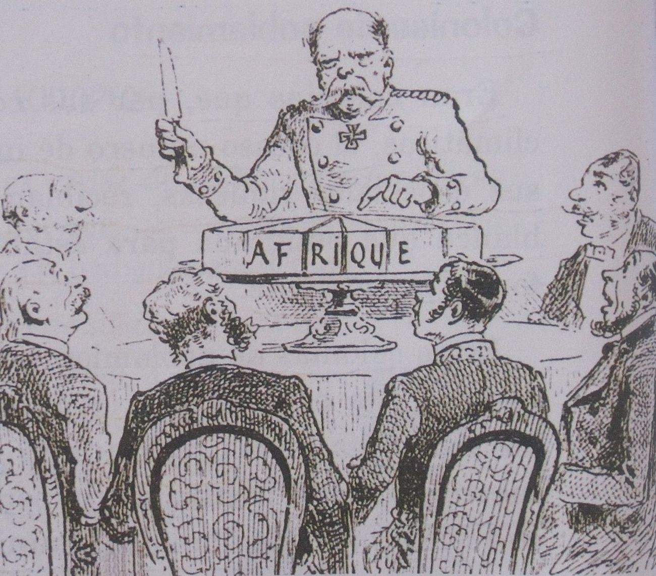 Caricatura sobre conferencia de Berlín, 1885