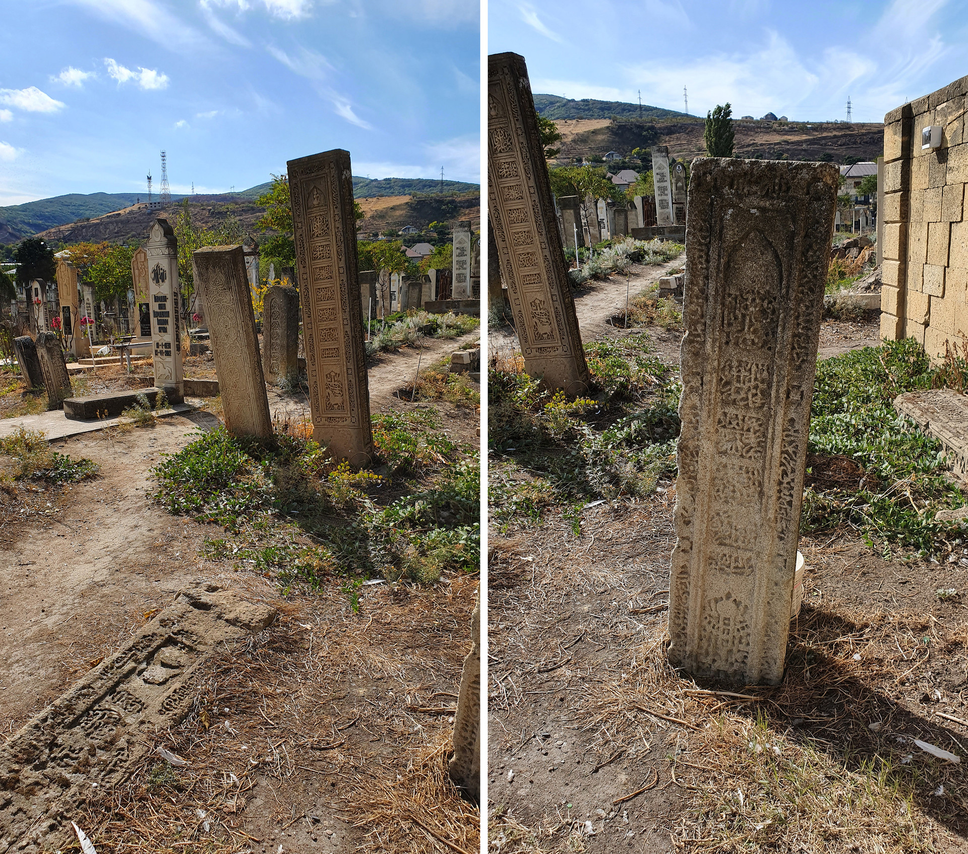 Batu-batu nisan di tanah pemakaman Derbent.