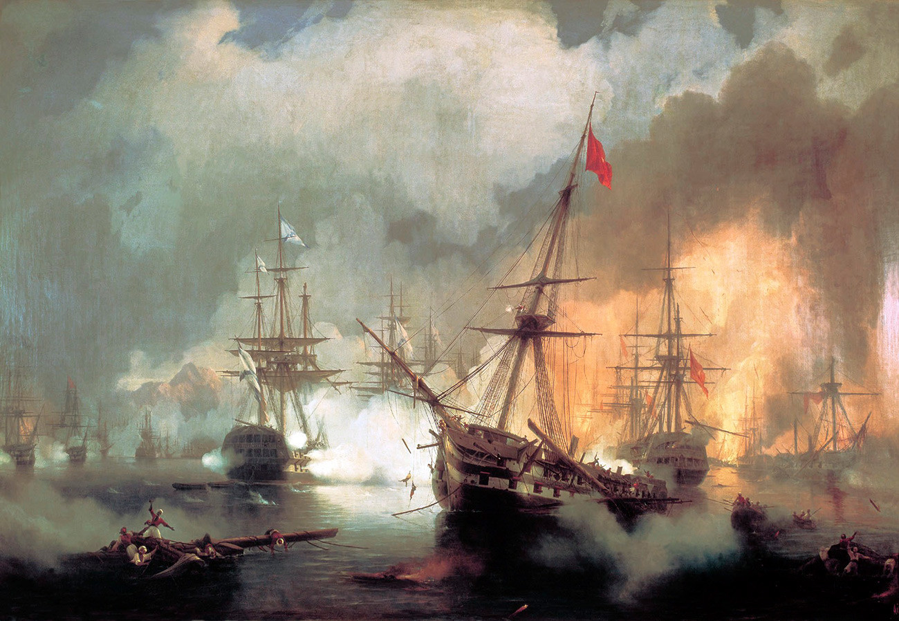 Ivan Aïvazovski. Bataille de Navarin (1848)


