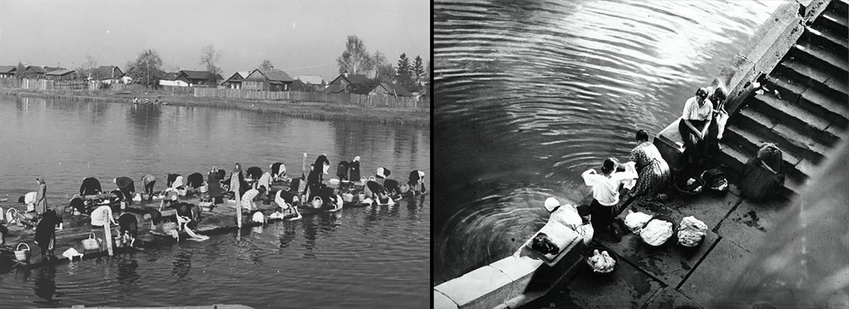 Лево: реката Сухоњ, Волгодска област, 1960; Десно: реката Москва 1925.
